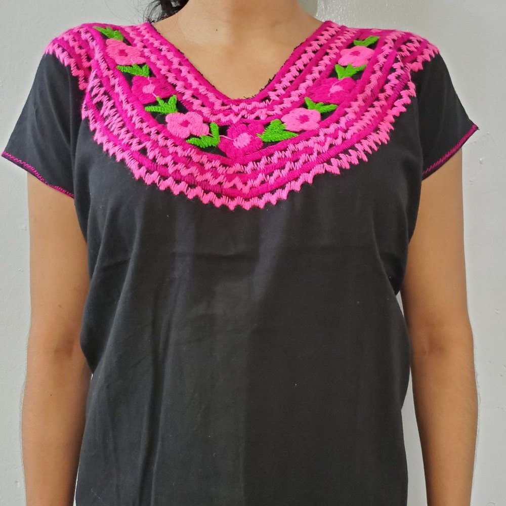 Black  Mexican Artisanal Blouse